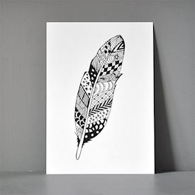 Postkort A5 - Zendoodle Feather